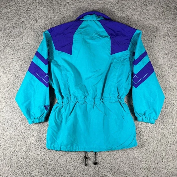Vintage Tyrolia Skiwear Jacket Womens Medium Teal Purple Ski Snowboard - Picture 9 of 10